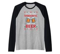 It's The Most Wonderful Time for a Beer Funny Christmas Raglan Baseball Tee