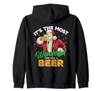 It's The Most Wonderful Time For A Beer Funny Santa Joke Zip Hoodie