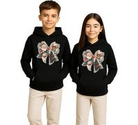 It's The Most Wonderful Time of The Year Bow Reindeer Santa Claus Snowman Christmas X-Mas Children's Hoodie Pullover, black, 116