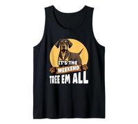 It's The Weekend Lets Tree Em All Black Tan Coonhound Hunt Tank Top