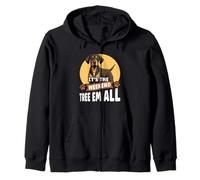 It's The Weekend Lets Tree Em All Black Tan Coonhound Hunt Zip Hoodie