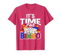 It's Time for Bingo Funny Bingo Player T-Shirt, Men, Red Heather, 3X-Large