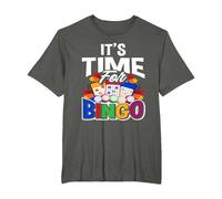 It's Time for Bingo Funny Bingo Player T-Shirt, Men's Big and Tall, Asphalt Grey, 3X Tall