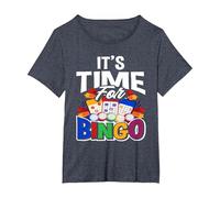 It's Time for Bingo Funny Bingo Player T-Shirt, Women's Plus, Heather Blue, 3X