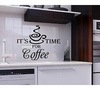 Its Time for Coffee Vinyl Wall Quote Kitchen Wall Sign Decal Stickers
