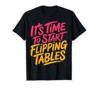 It's Time to Start Flipping Tables Dramatic Rage Office Value Graphic T-Shirt, Men, Black, M