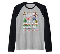 It's Too Hot for Ugly Christmas Sweaters Rhino Animal Raglan Baseball Tee
