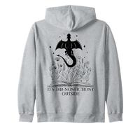 It's Too Nonfictiony Outside Book Dragon Reading Fantasy Era Zip Hoodie