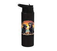 It's Twice As Nice Black Labradors Sunset Stainless Steel Insulated Water Bottle