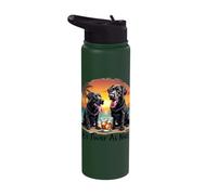 It's Twice As Nice Black Labradors Sunset Stainless Steel Insulated Water Bottle