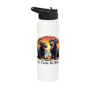 It's Twice As Nice Black Labradors Sunset Stainless Steel Insulated Water Bottle