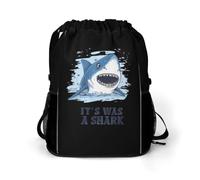 It's Was A Shark Gym Drawstring Bag with Shoe Compartment