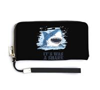 It's was A Shark Leather Large Capacity Wallet with Wrist Strap Credit Card Holder Wallets Travel Purse Handbags