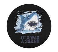 It's Was A Shark Round Wooden Puzzle Letter on Back