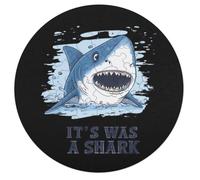 It's Was A Shark Round Wooden Puzzle Letter on Back