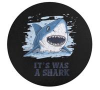 It's Was A Shark Round Wooden Puzzle Letter on Back