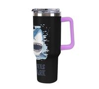 It's was A Shark Travel Mug with Handle & Straw 40oz Stainless Steel Water Bottle Double Wall Tumbler