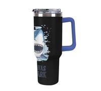 It's was A Shark Travel Mug with Handle & Straw 40oz Stainless Steel Water Bottle Double Wall Tumbler