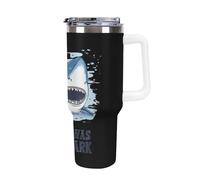 It's was A Shark Travel Mug with Handle & Straw 40oz Stainless Steel Water Bottle Double Wall Tumbler