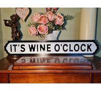 It's Wine O'Clock Indoor Old Fashioned Street Sign Bar Pub Drinking Alcohol