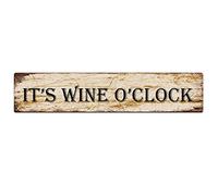 It's Wine O'clock Sign Vintage Sign Retro Metal Plaque Bar Pub Poster Wall Art Decor Tin Sign 4x16 Inch