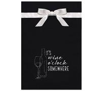 It's Wine O'clock Somewhere Wine Theme Black Tea Towel Gift