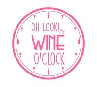 It's Wine O'Clock Vinyl Wall Sticker Kitchen Bra Decor Wines Pattern Removable Wal Decal Clock Design Home Interior Art Large - 58x58cm