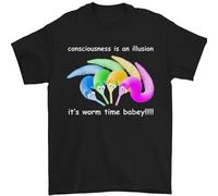 Its Worm Time Baby Consciousness Illusion Mens T-Shirt 100% Cotton Black L