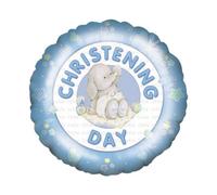 Its Your Christening Elephant Foil Balloon Blue/white (One Size)