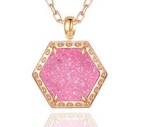 ITS4YEO Girls Initial Pendant Necklace, 14K Gold Plated Sterling Silver, Handmade Necklace with Pure Natural Stone Necklace for Girls, Gift for Girls, Stainless Steel, Cubic Zirconia