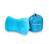 ITSA Towel Trapper | Memory Foam Travel & Beach Pillow | Sunlounger Towel Strap | Portable Pillow | Towel Gripper | Neck Support (Caribbean Blue)