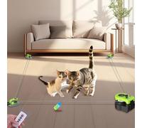 ITSHINY Electric Cat Toy, Self-Employment with Adjustable Walkways, Car and Manual Modes, USB Rechargeable Interactive Cat Toy