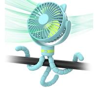 ITSHINY Pram Fan, 2025 Upgraded Stroller Fan Clip on Rechargeable, 4000mAh Portable Desk Fan Baby Cooling with Flexible Tripod 3 Speed for Crib Treadmill Car Seat Camping Travel