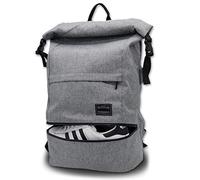 ITSHINY Travel Laptop Backpack, Casual Backpack Rucksack Anti-Theft Laptop Bag Roll Top School Bag Water Resistant Lightweight Daypack for Men Women Fit Up to 15.6 Inch Laptop - Grey