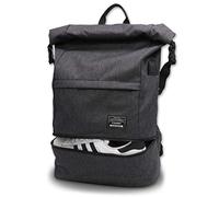 ITSHINY Travel Laptop Backpack, Casual Backpack Rucksack Anti-Theft Laptop Bag Roll Top School Bag Water Resistant Lightweight Daypack for Men Women Fit Up to 15.6 Inch Laptop - Black