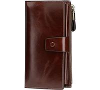 Itslife leather wallet women, 1coffee, 7.56"L x 4.13"W x 1.57"H, Vintage