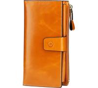 Itslife leather wallet women, 2tan, 7.56"L x 4.13"W x 1.57"H, Classic