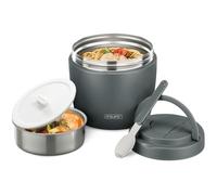 Itslife Thermal Food Container 970 ml, Thermal Bowl with Lid, Stainless Steel Warming Container with Spoon, Thermos Flask Food Leak-Proof, Thermal Lunch Box for Soups, Baby Porridge, Porridge (Grey)