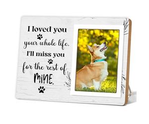 Itsoly Dog Memorial Picture Frame - Pet Loss Gift - I Love You Your Whole Life I Will Miss You for the Rest of Mine - Wooden Photo Frame, 4x6 Inch Photo12P70
