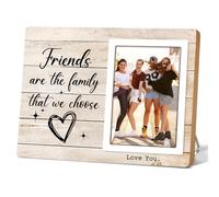 Itsoly Family Picture Frame, Best Friend Picture Frame Gifts for Best Friend Women BFF Sister, Friends Are the Family We Choose Wooden Photo Frame 4 x 6Inch Heart Pattern12P054