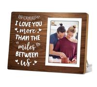 Itsoly Love Picture Frame, Gifts for Girlfriend Boyfriend, Couples Picture Frame for Him or Her, Long Distance Relationships Gifts, I Love You More Than The Miles Between Us12P047