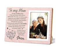 Itsoly To My Mom on My Wedding Day Photo Frame, Wedding Day Picture Frame to Mum, Mother of the Bride Gift, Daughter for Mom Gift, Wedding Gifts for Mother, Photo 4x6Inch12P121