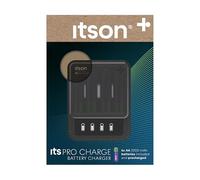 itson, itsPRO CAHRGE Ni-MH battery USB-C to USB-C charger, 4x AA (2000 mAh) batteries included, 4.45h charging time, LCD display, alkaline/bad cell detection, energy-saving mode