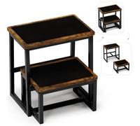 iTsst Step Stool for Adults,Holds up to 500Lb,3 in1 Heavy Duty Sturdy Two Step Stool for Kichen/Bathroom/High beds, Wooden&Metal Frame, Non-Slip Pads