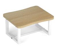 Itsst Wooden Step Stool with 500 Pounds, Wide Bed Step Stool for Adults，Wood White Step Stool for Kitchen, Bedroom, Living Room, Bathroom White/Brown