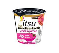 itsu big chickn ramen instant noodles & broth pot 93g | Instant Noodles Snack Multipack | Quick-to-Make Snack | Gluten free | Vegan | Pack of 4