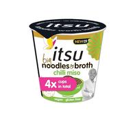 itsu big chilli miso instant noodles & broth pot 98g | Instant Noodles Snack Multipack | Quick-to-Make Snack | Gluten free | Vegan | Pack of 4