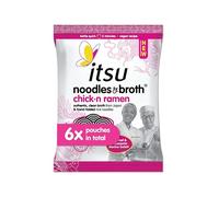 itsu chickn noodles & broth pouch 82g | Instant Noodles Snack Multipack | Quick-to-Make Snack | Vegan | Pack of 6