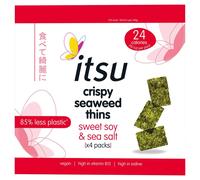 itsu Crispy Seaweed Thins Sweet Soy & Sea Salt, 4 x 5g (20g)