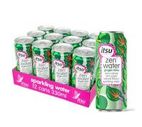 itsu Ginger + Lime Zen Water | Naturally Flavoured Sparkling Water 330ml (Pack of 12) | Zero Calories, Zero Sugar| 12 x 330ml Pack